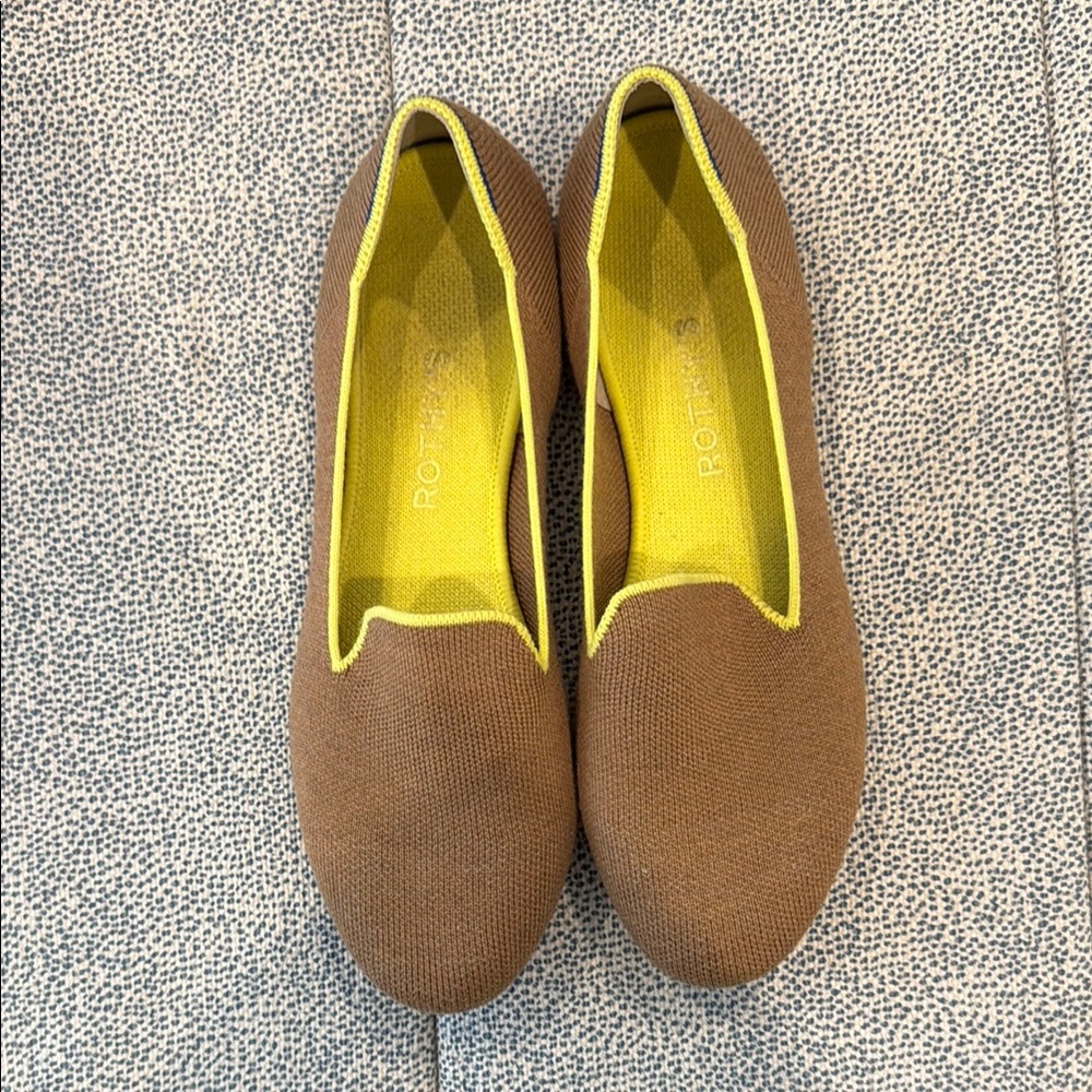 Rothy's Tan and Yellow Women's Flats